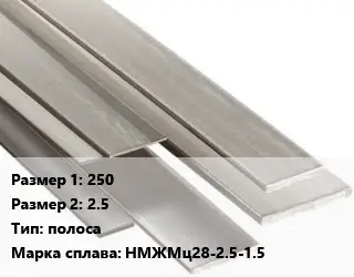 Монель 250х2.5 полоса Марка: НМЖМц28-2.5-1.5